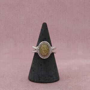 affinity sterling silver qvc pave yellow diamond ring size 6